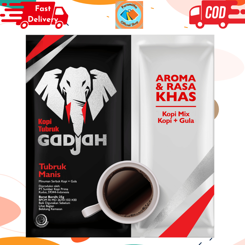 

Kopi Gajah Tubruk Manis Renceng Dengan Gula Terpisah 25gr Dapat 1 Shacet