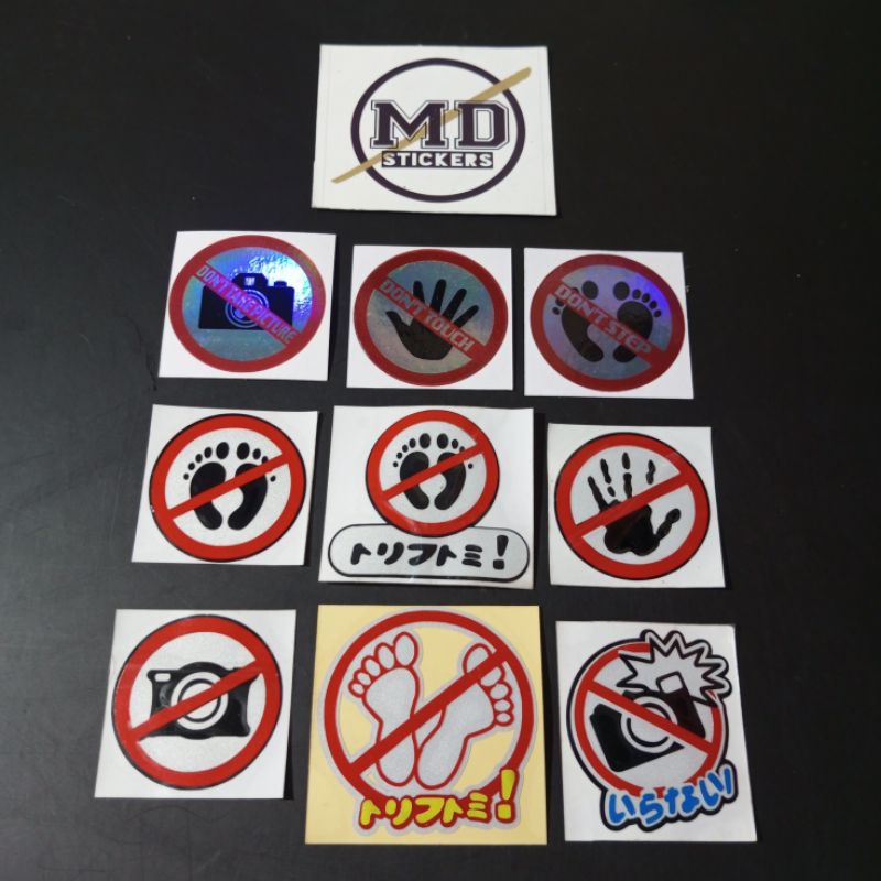 

Sticker Cutting dilarang injak, Poto, pegang