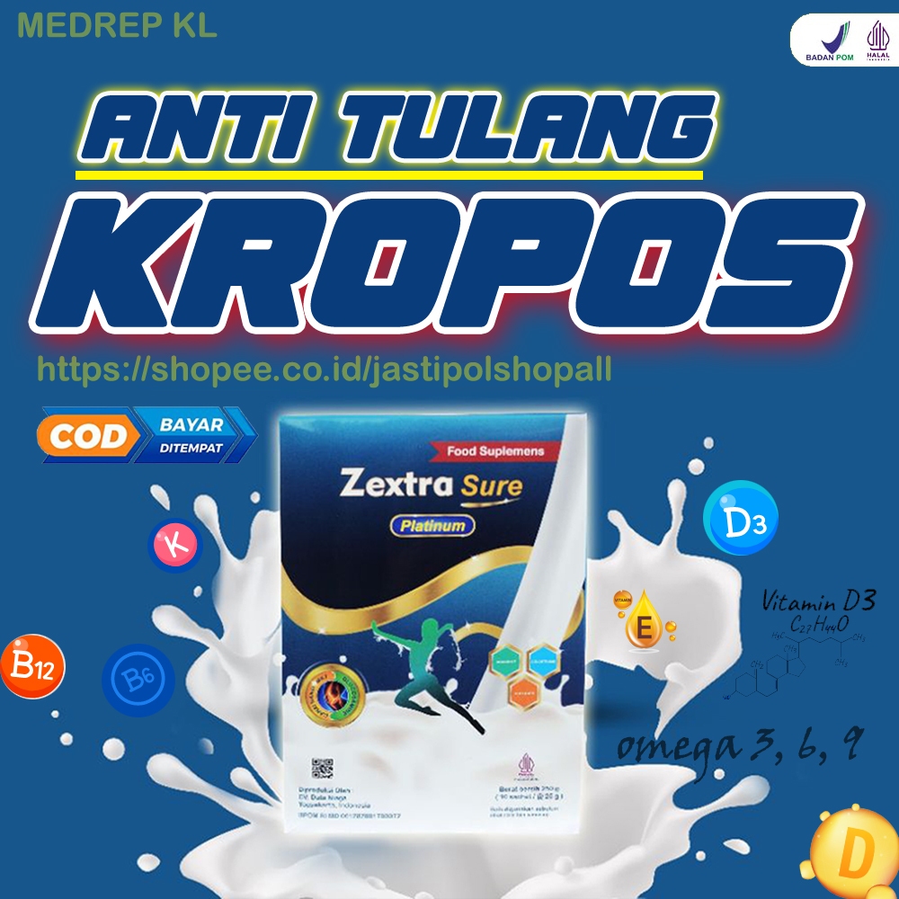 

ZEXTRA SURE PLATINUM Susu Untuk Tulang dan Sendi, Kaya Vitamin dan Kalsium, Atasi Nyeri Osteoartritis, Osteoporosis, Asam Urat, Reumatik, Imun Naik