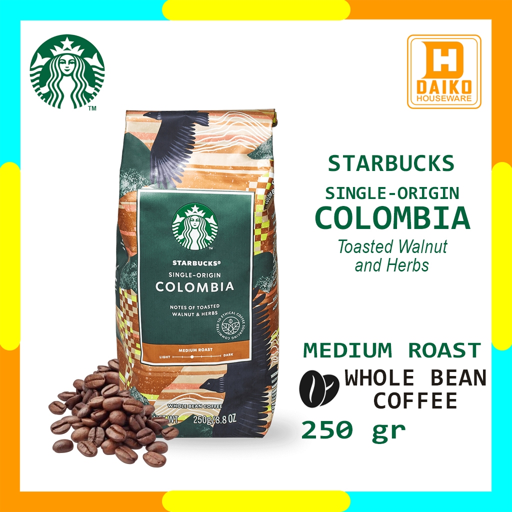 

Kopi Starbucks Whole Bean Colombia Medium Roast Coffee Sachet Bag 250 gr - Kopi Biji Roasting