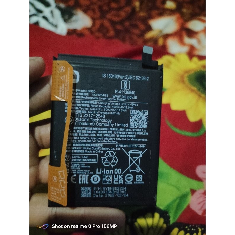 batre Xiaomi redmi note 11 original copotan batre poco m4 pro original copotan batre BN5D original c