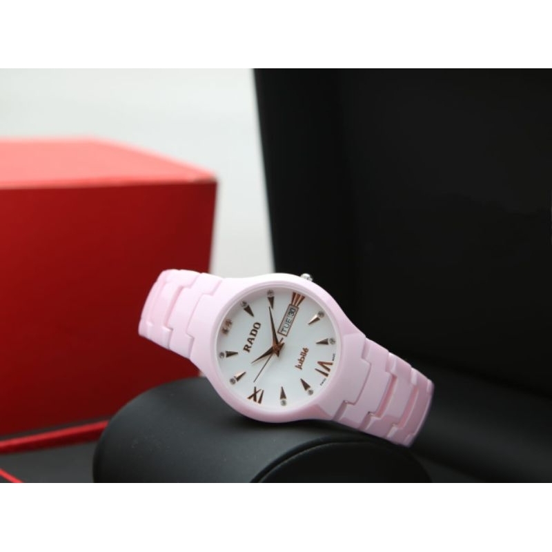 jam tangan Gucci keramik pink