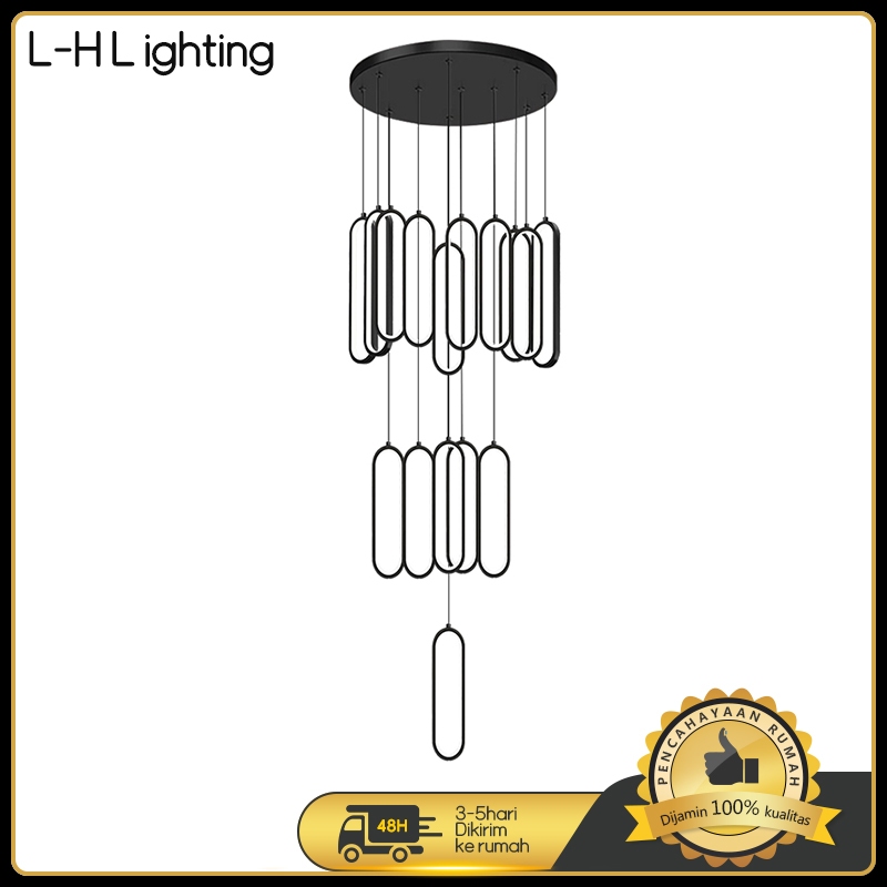 LH Lighting-Lampu Gantung Panjang Tangga Lampu Lantai Dupleks Sederhana Modern Lampu Gantung Apartem