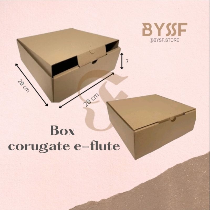 

(TERMURAH) KARDUS 20x20x7 / BOX KARTON CORUGATED DIE CUT E-FLUTE / AKSESORIS / KADO / ONLINE