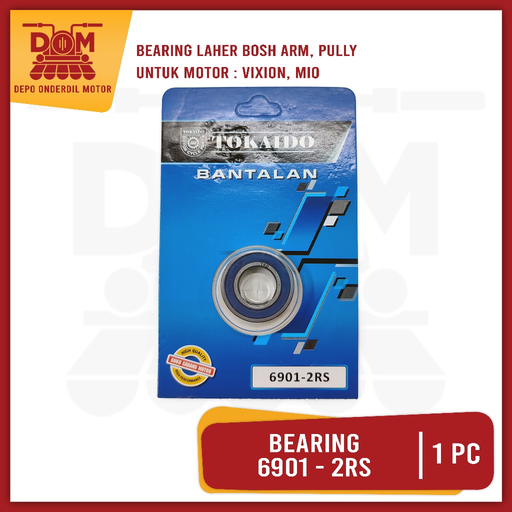 Bearing 6901-RS (TOKAIDO) Bantalan Laher Ball Ring Pully CVT Yamaha Mio Pengganti Bosh Arm Vixion