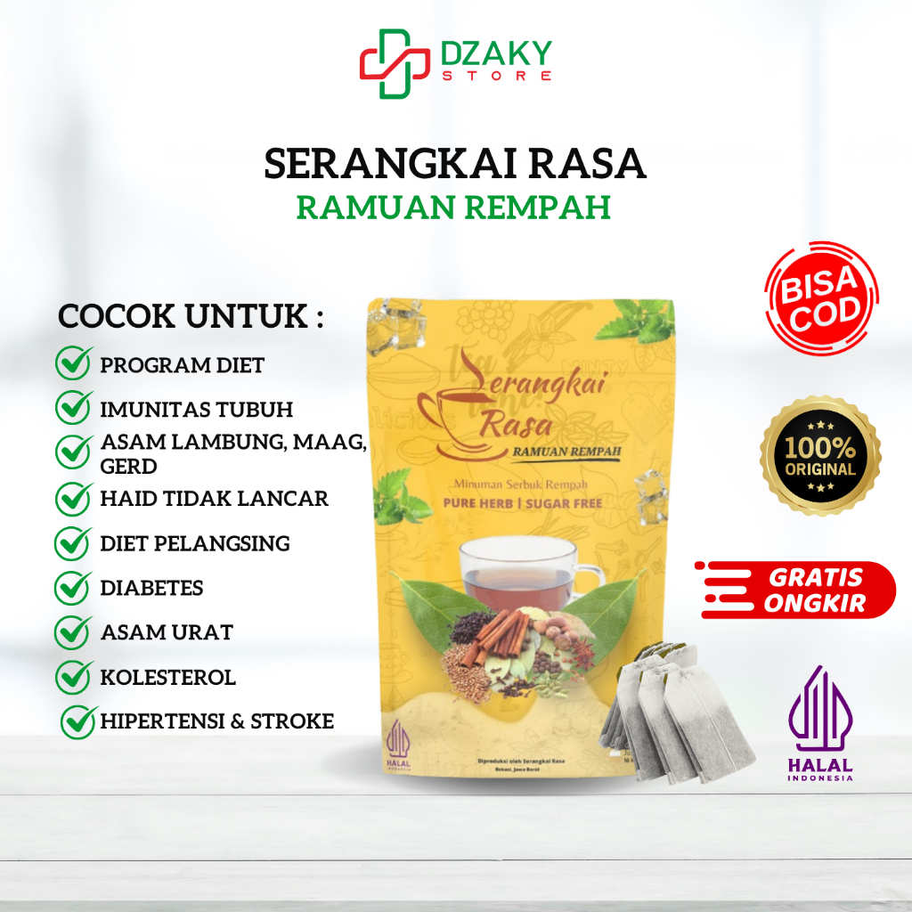 

[ pouch Kuning ] Serangkai Rasa Teh Detox | Teh celup Rempah | JSR | Imunitas | Ramuan Rempah