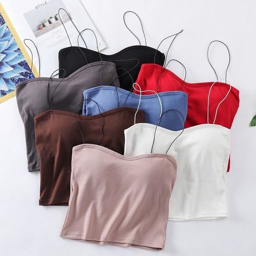 Tanktop Bra With Cup F098 Tali Kecil Singlet Tanpa Kawat