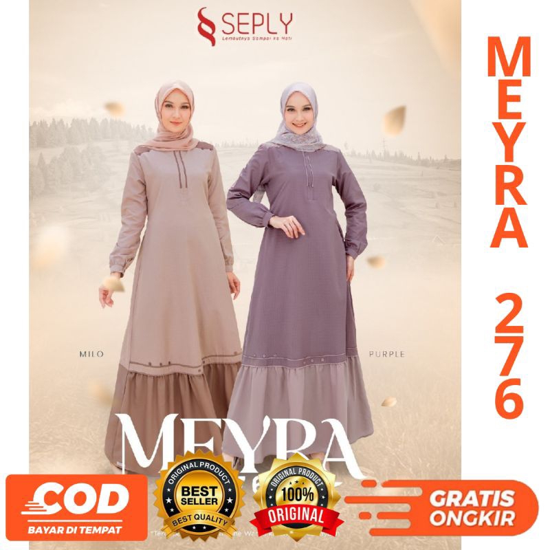 BISA COD TERBARU BUSANA MUSLIM GAMIS MEYRA 276 MILO DAN PURPLE By SEPLY ORIGlNALL