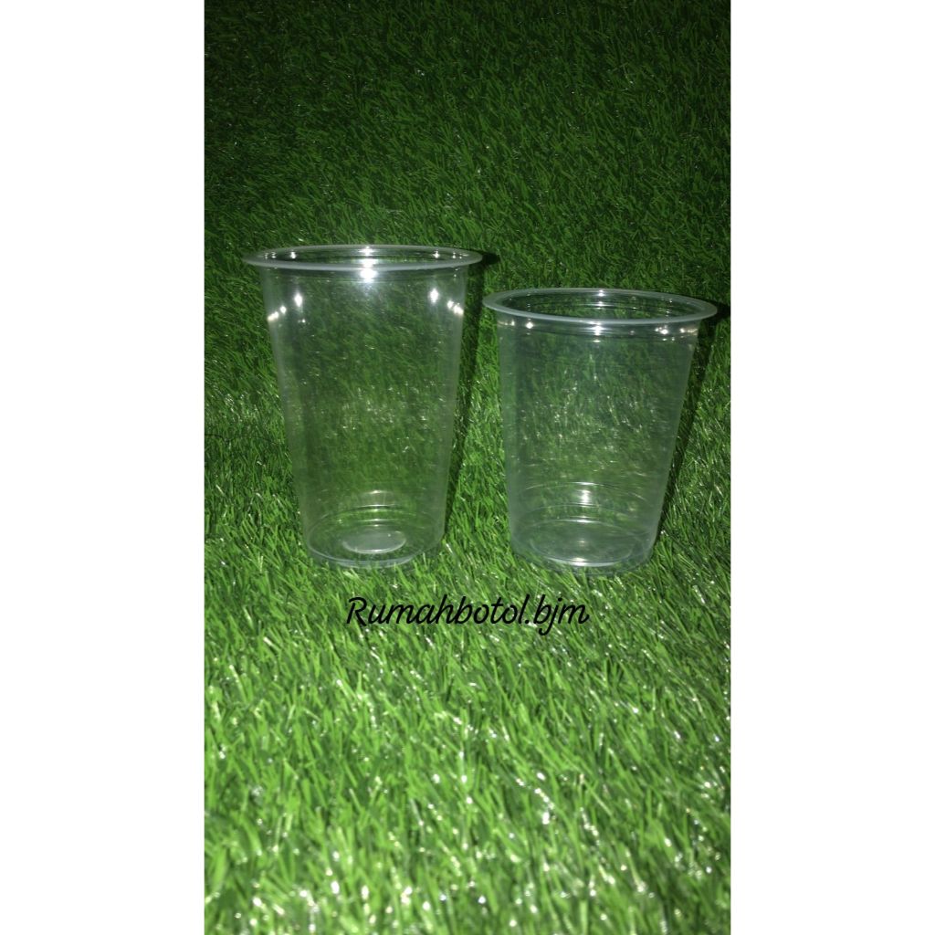 GELAS PLASTIK/GELAS CUP 7gr DATAR TEBAL 14oz DAN 16oz merk SAP (50)