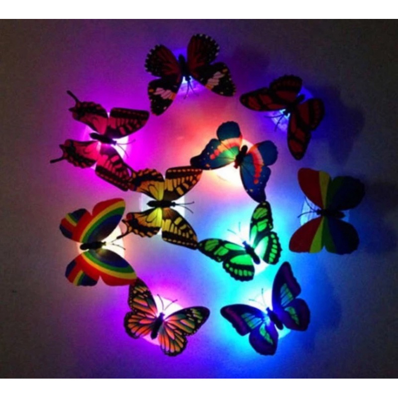 Lampu Kupu Kupu LED Bercahaya / Kupu Kupu Dekorasi / Butterfly LED / Lampu Hias Kupu Kupu