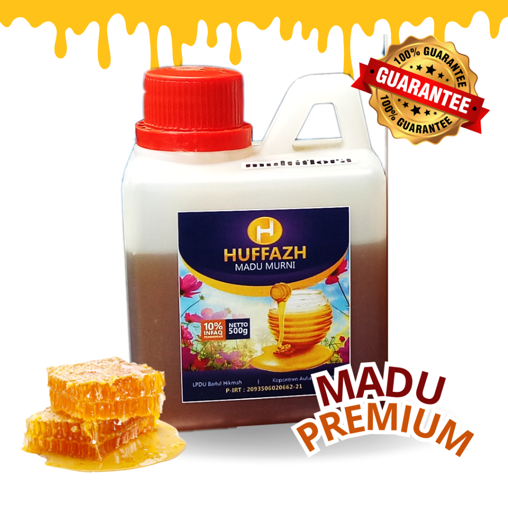 

Madu HUFFAZH 0,5 kg, Multiflora, Murni Bersanad, Dijamin Murni, Madu Super 500 gr