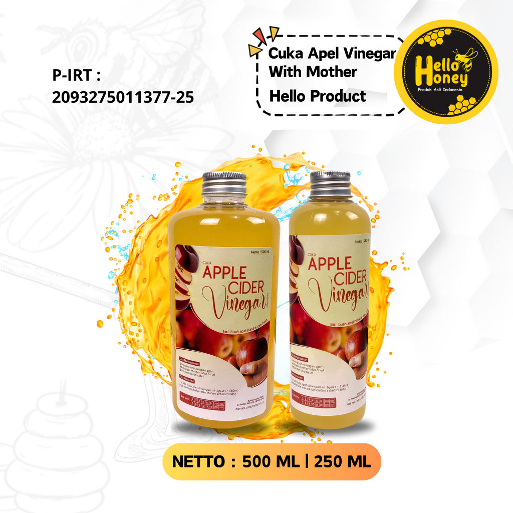 

Cuka Apel Organik Original 250 / 500 ML - Apple Cider Vinegar With Mother