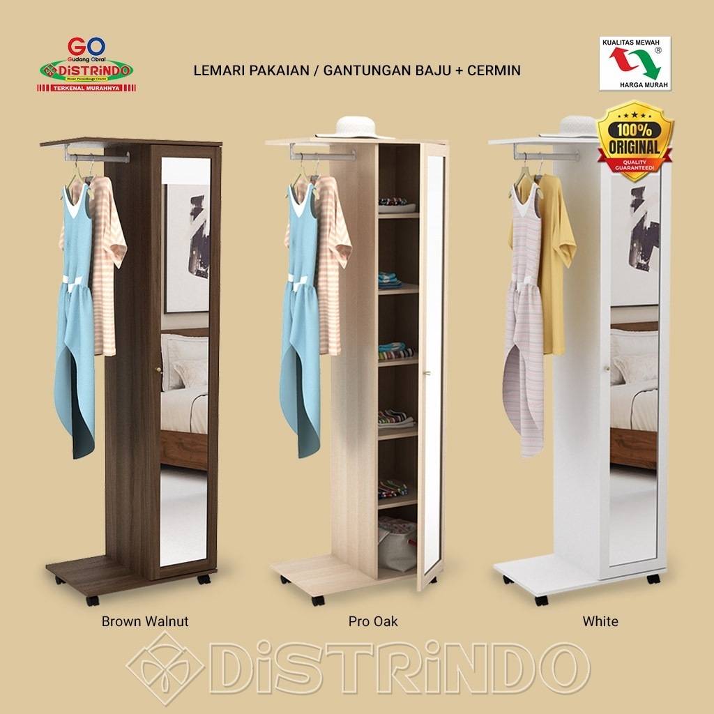 Distrindo Lemari Baju / Standing Mirror /Lemari Baju Gantungan