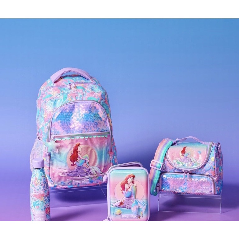 Smiggle Backpack Disney Ariel Mermaid  Flounder jpr