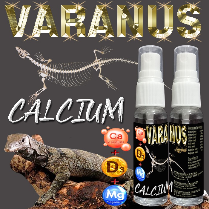 VARANUS CALCIUM LIQUID CAIR +D3 VITAMIN SUPLEMEN KESEHATAN TULANG VARANNUS BIAWAK SALVATOR SALVADORI