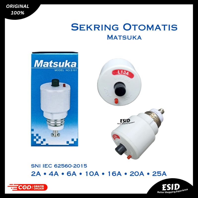 MATSUKA SEKRING OTOMATIS 2A 4A 6A 10A 16A 20A 25A | Sekering Otomatis Matsuka