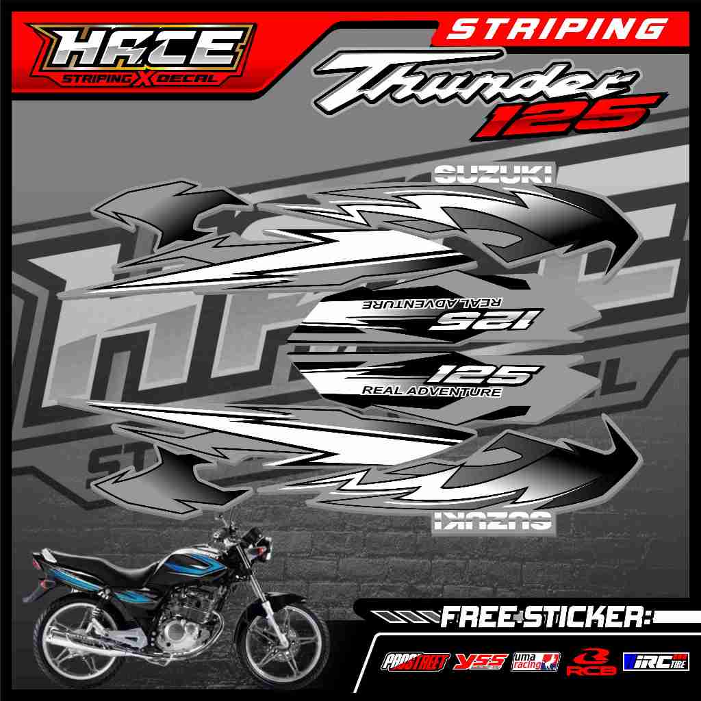 520 STRIPING STICKER SUZUKI THUNDER 125 - STRIPING STICKER SUZUKI THUNDER 125 SIMPLE GRAFIK