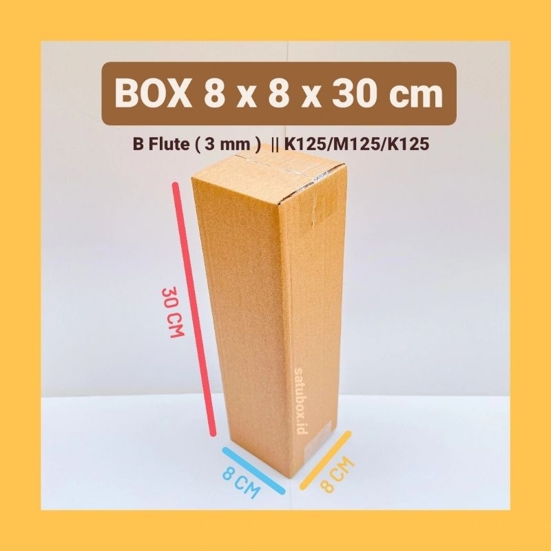 

kardus packing karton box polos uk. 8x8x30 cm single wall 3mm