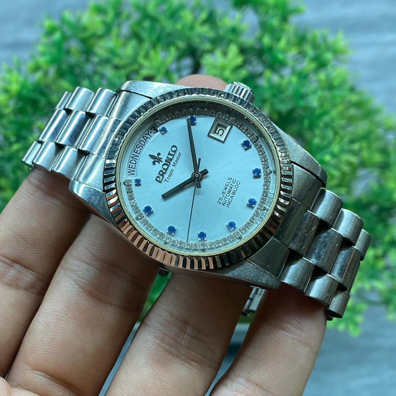 Pronto Tropic Master President Day Date Diamond Automatic 35mm