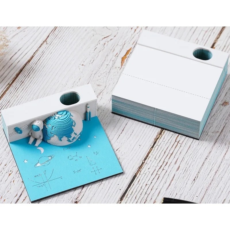 

Kertas sobek catatan memo notepad mini robek miniatur 3D astronot bola dunia globe