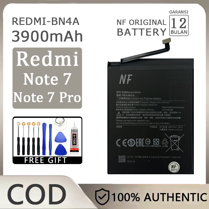 NF Baterai Batre Battery Original Redmi Note 7 / Note 7 Pro REDMI-BN4A 3900MAH 100% ORI Cell Battery