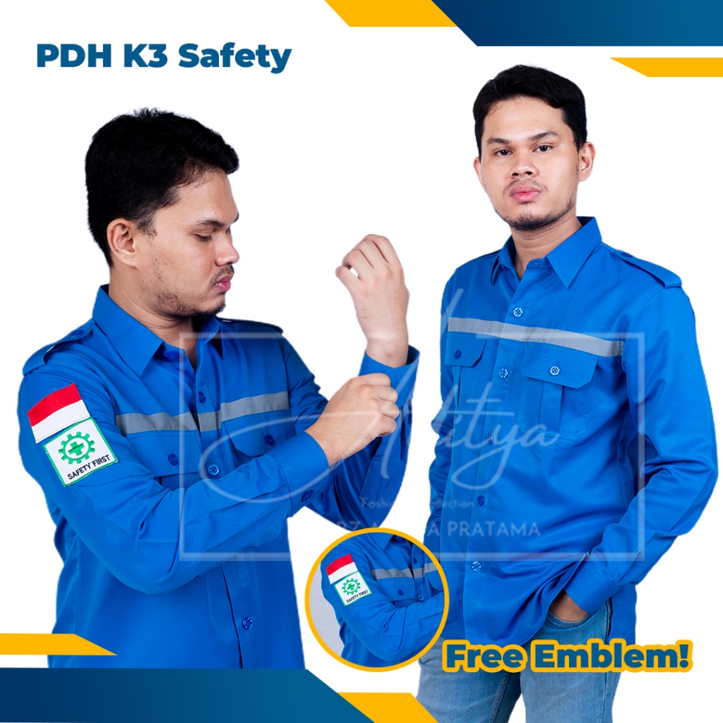 BAJU KERJA PDL, SERAGAM KERJA K3 | BAJU KERJA SAFETY LENGAN PANJANG PRIA