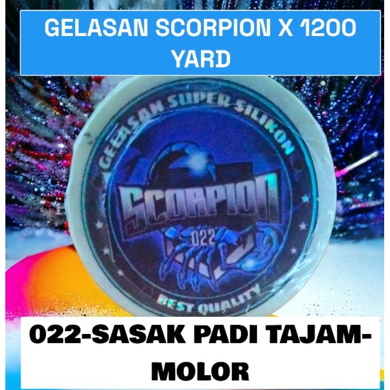 SENAR GELASAN SCORPION X BOGEL 022 1200YARD KASAR TAJAM GARANG MERANG ULURAN