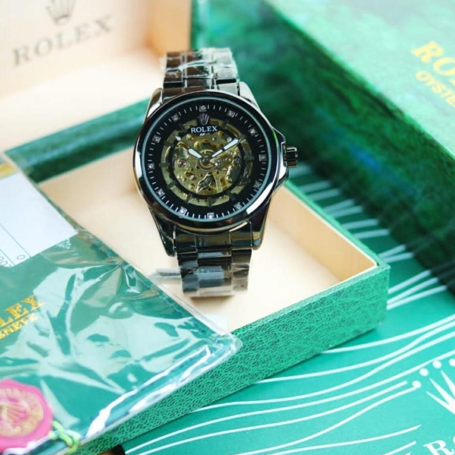 Hot Sale! Jam Rolex Automatic Tanpa Batrai - Jam Tangan Pria Rolex Skeleton Box Rolex Original