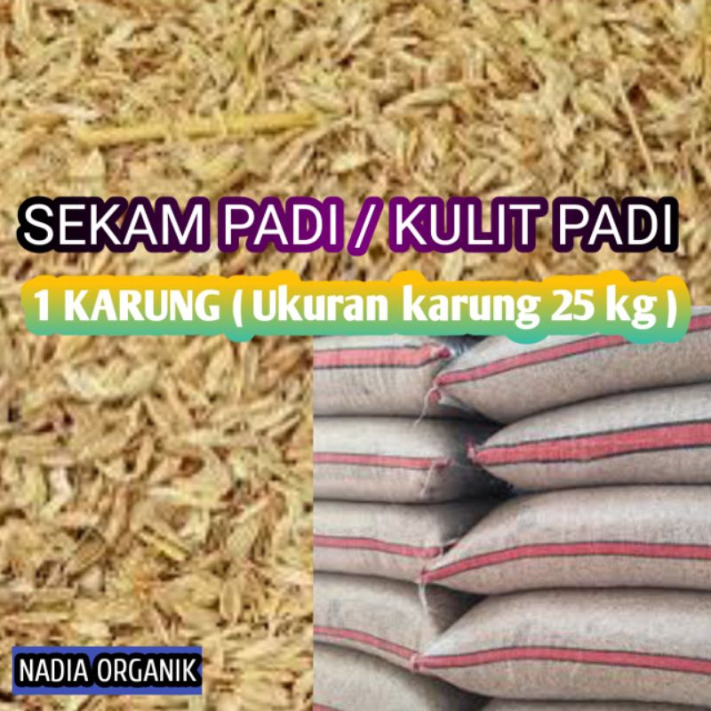 Sekam padi / Kulit padi 1 Karung ( Ukuran karung 25 kg )