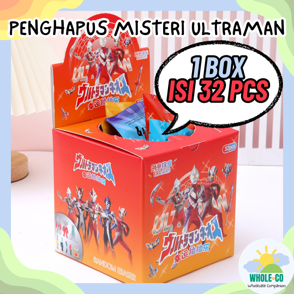 

(1 BOX ISI 32 PCS) Penghapus Misteri Paket Ultraman Premium Karakter Superhero Senjata Lucu Unik Imut Termurah Grosir Cod ER 1113