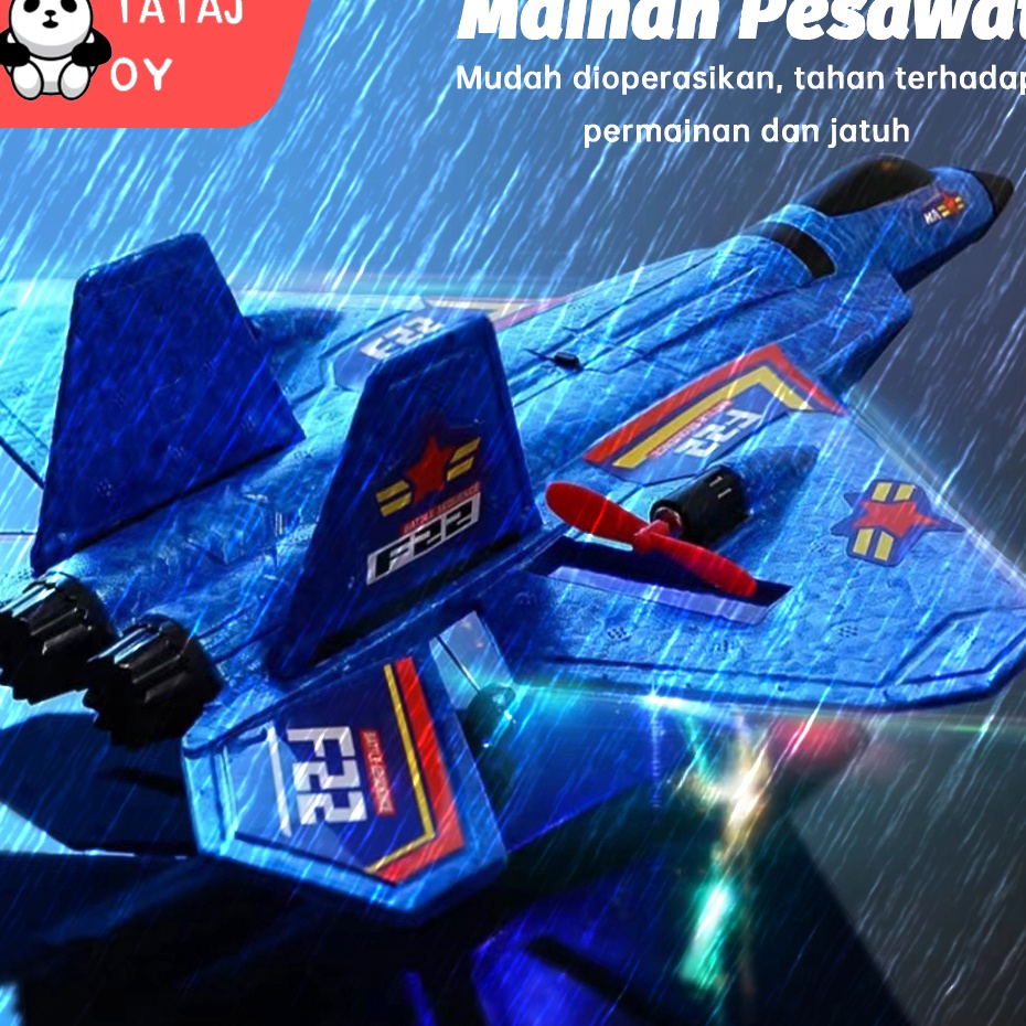 Gratis Ongkir  TATAJOY Mainan Pesawat Terbang Remote Control RC F22 Terbang Remote Control LED Pesaw