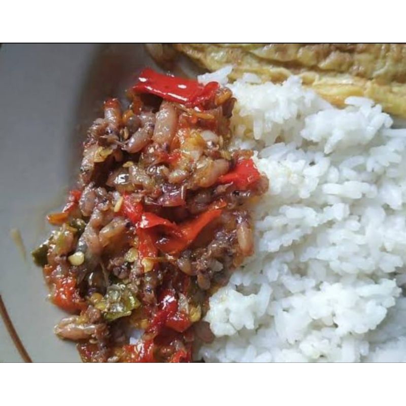 

Sambal cumi Pete kemasan botol 150 ml