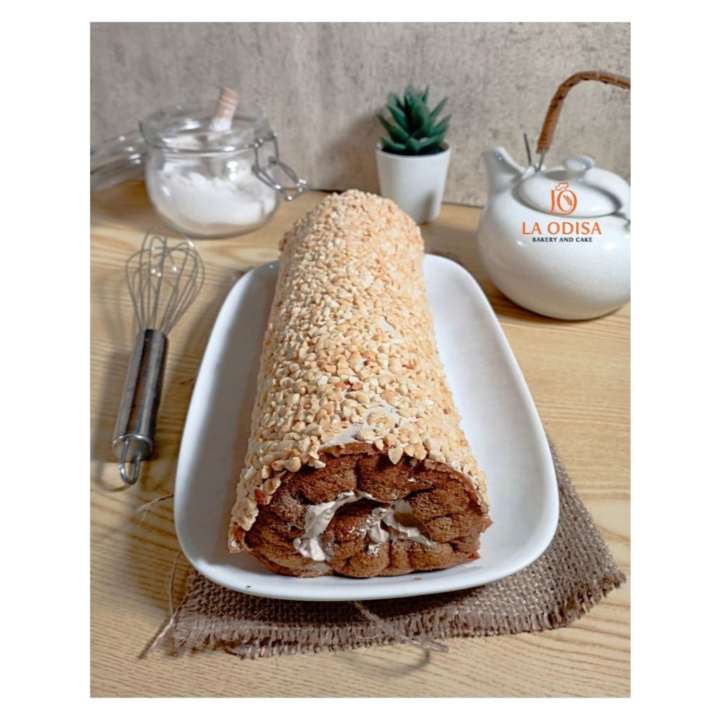 

Premium Roll Cake Bolu Gulung Mocca Kacang