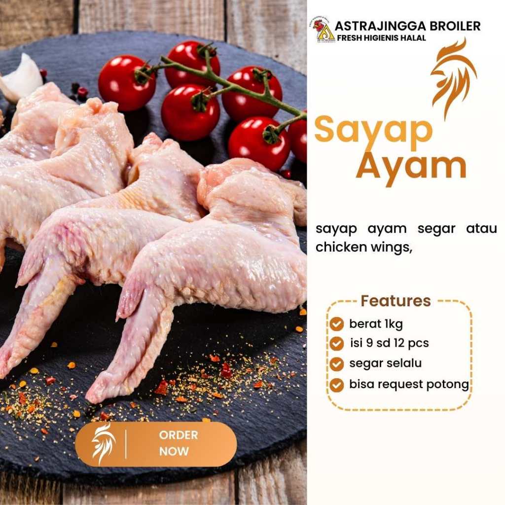 

BAH Sayap ayam isi 10 - 12 pcs 1kg astrajingga broiler