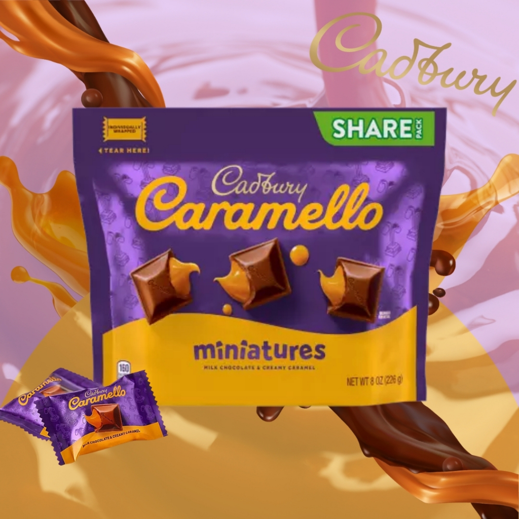 

Cadbury Caramello Miniatures Milk Chocolate & Creamy Caramel 226G 1 Pouch Food Camilan Cokelat Import Dengan Isian Karamel Share Pack