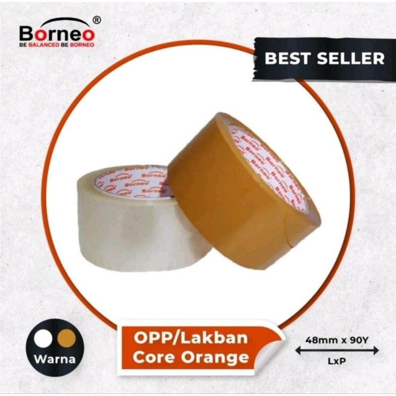 

[1 biji] Lakban Bening dan Coklat 90 yard || Lakban Bening Borneo || Lakban Packing