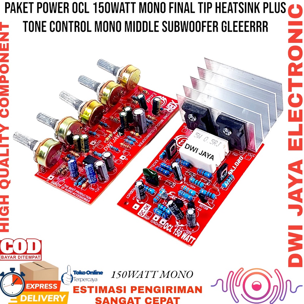 KODE V7F4 PAKET Driver Power OCL 15watt Plus Final TIP 3552955 Plus Tone Control Mono Middle Subwoof