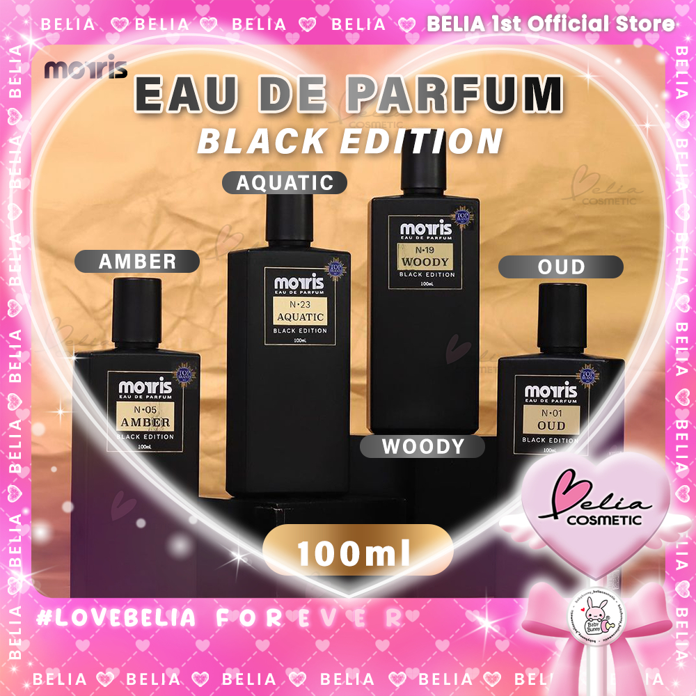 ❤ BELIA ❤ MORRIS Eau De Parfum Black Edition 100ml | Parfum Pria | Woody | Amber | Oud | Aquatic
