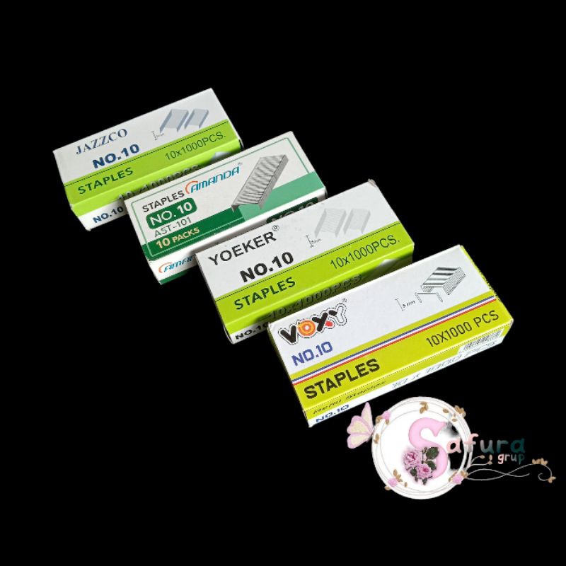 

ISI STAPLES NO 10 / STAPLER 1 PACK 10 PCS /10 KOTAK KECIL