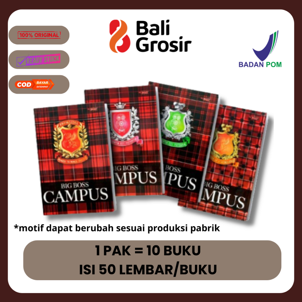 

BALI GROSIR - BigBoss Campus Buku Tulis 50 Lembar (1 PAK=10 PCS)