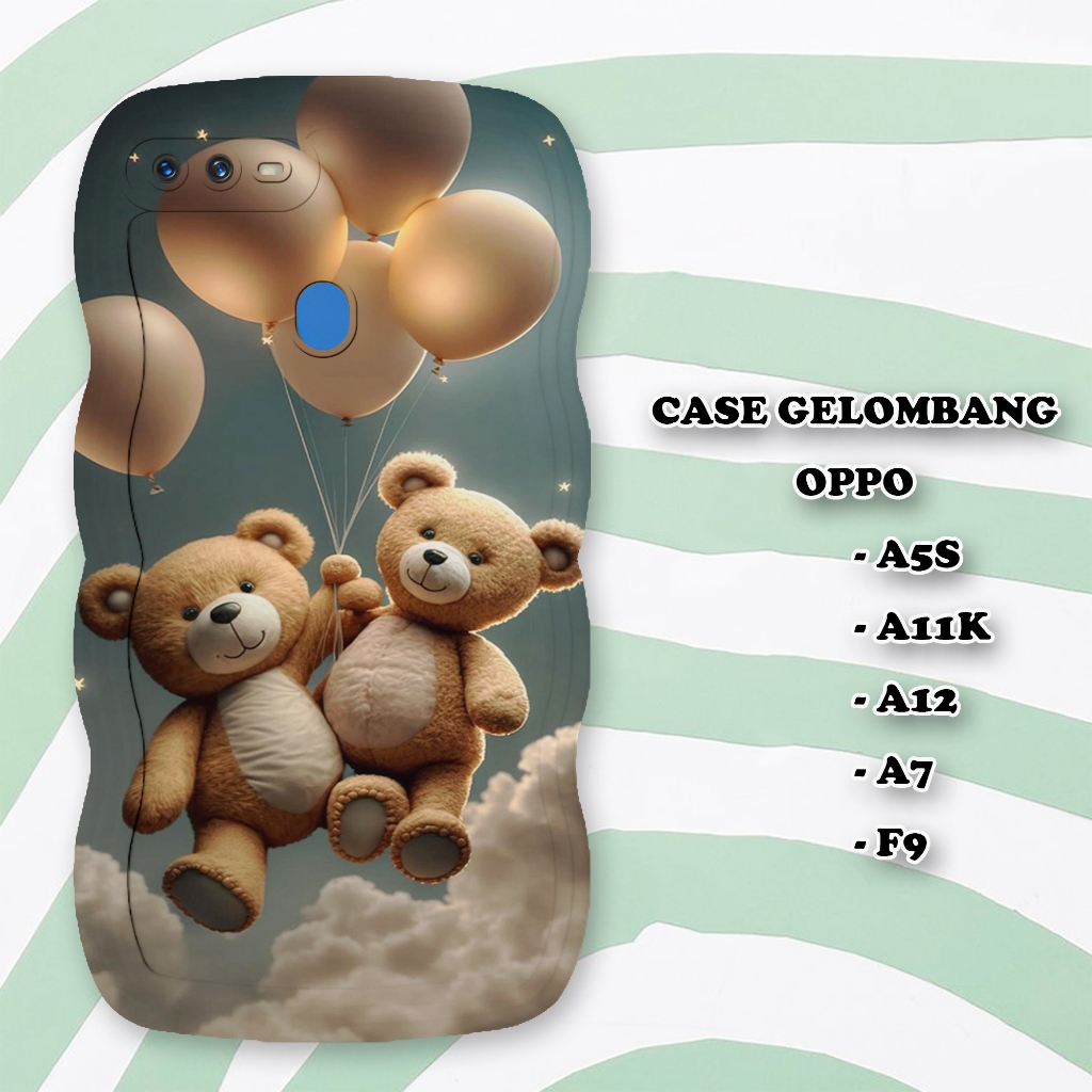 Soft Case GELOMBANG Hp OPPO A5S - A12  - A11K - A7 - F9  -  Case Pro Camera - Fashion Case Motif Bea