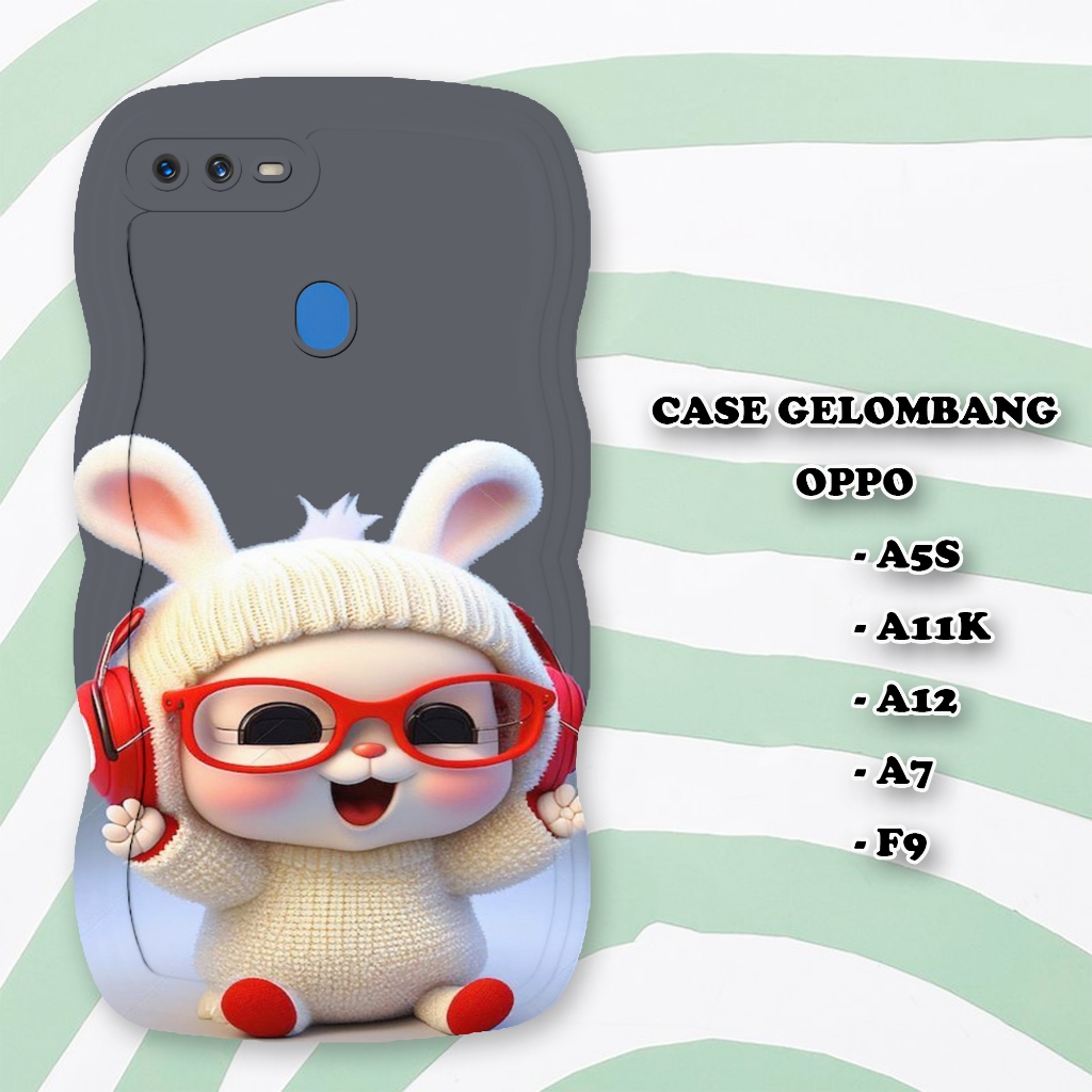 Soft Case GELOMBANG Hp OPPO A5S - A12  - A11K - A7 - F9  -  Case Pro Camera - Fashion Case Motif Luc