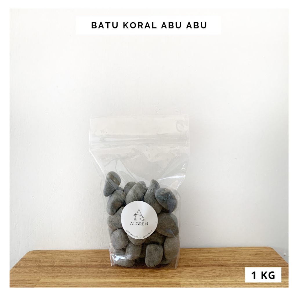 Batu Koral Hitam Abu-abu 1 kg | Batu Hias Tanaman | Batu Alam Taman | Dekorasi Tanaman