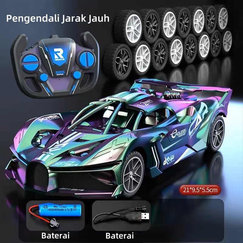 Mobil RC Mobil Balap Remote Control 1/18 RC Drift dengan Lampu RC Drift Mobil Remot