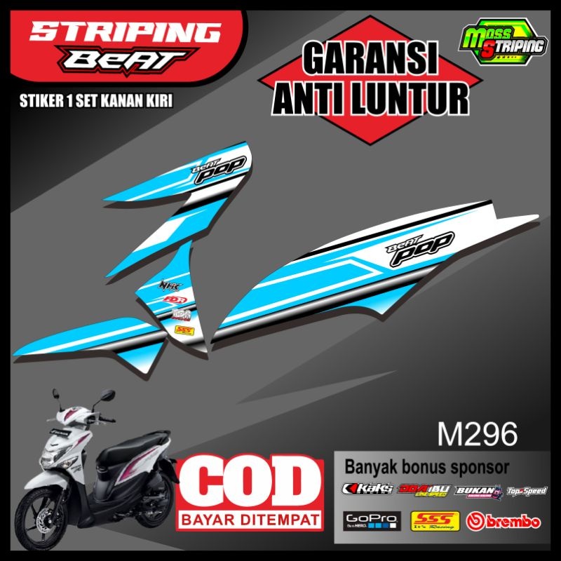 Striping Stiker motor BEAT POP Desain Keren Lis Les Polet Sticker setriping setrip strip setiker mod
