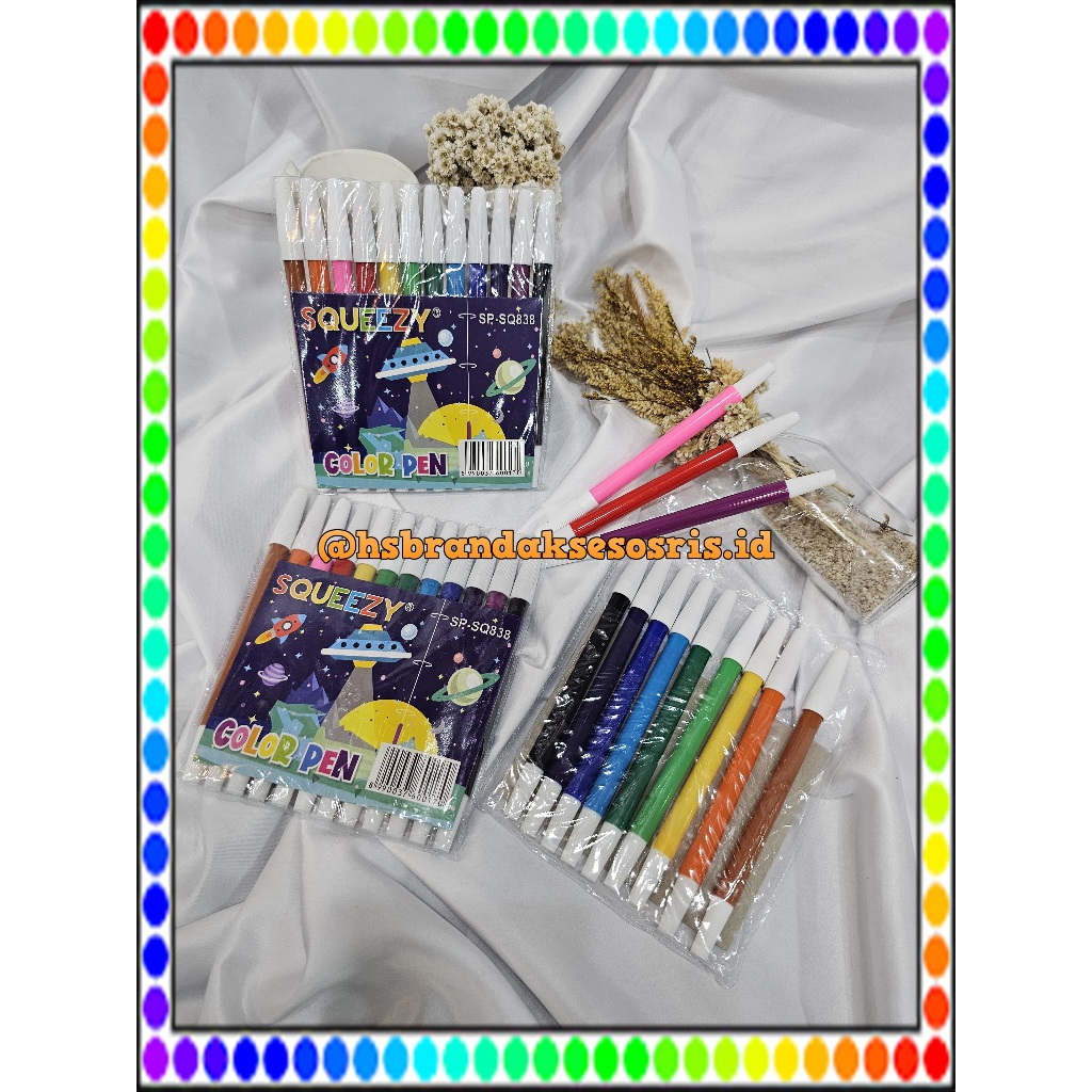 

(1SET ISI 12PCS) SPIDOL SQUEESY WARNA WARNI / SPIDOL MEWARNAI / SPIDOL MELUKIS / COLORFUL MARKERS / SZY6338