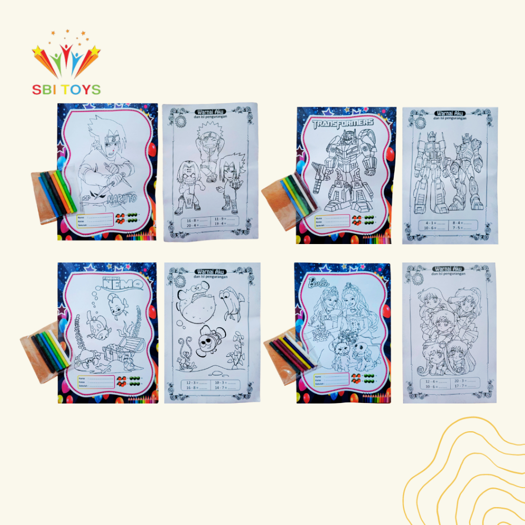 

[SBI TOYS] 10 pcs Mainan Edukasi dan Kreatifitas Anak Mewarnai dengan Krayon