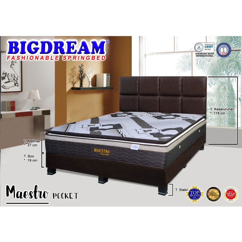 Bigland Springbed Maestro Pocket - Kasur Saja - Matras Big Land Free Ongkir Bandar Lampung