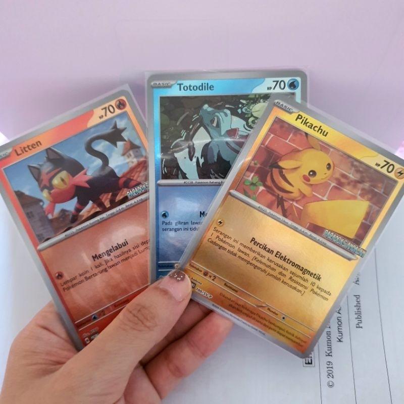 Kartu TCG Pokemon Paradoks Andalan Promo PiKachu Totodile Litten HOLO