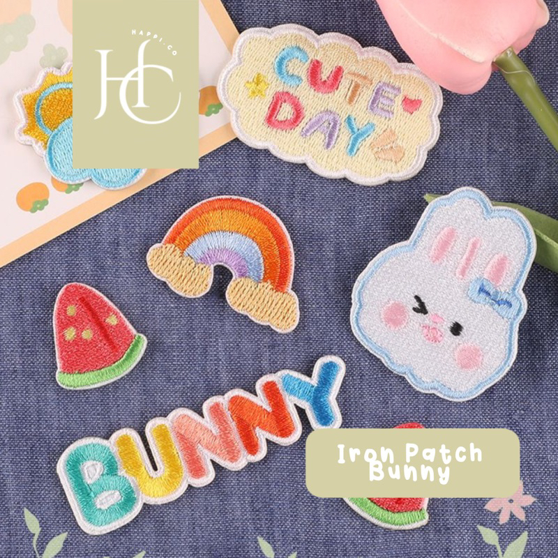 HAPPI.CO - IRON PATCH BUNNY / IRON PATCH KELINCI / PATCH BORDIR KELINCI / PATCH BORDIR LUCU